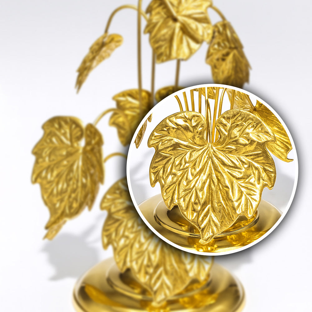 Gilded Grape Leaf Planter Medium Size