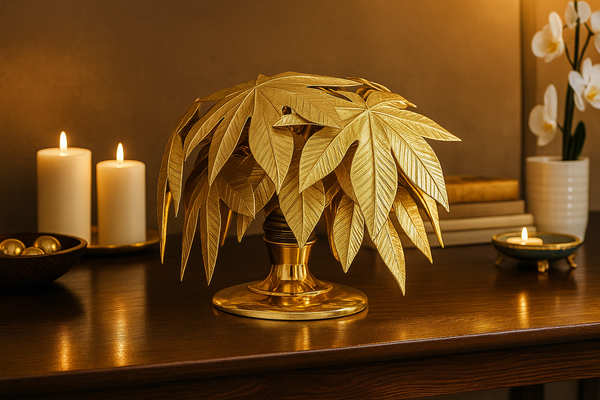 Majestic Golden Leaf Cluster Luxe Metal Home Accent