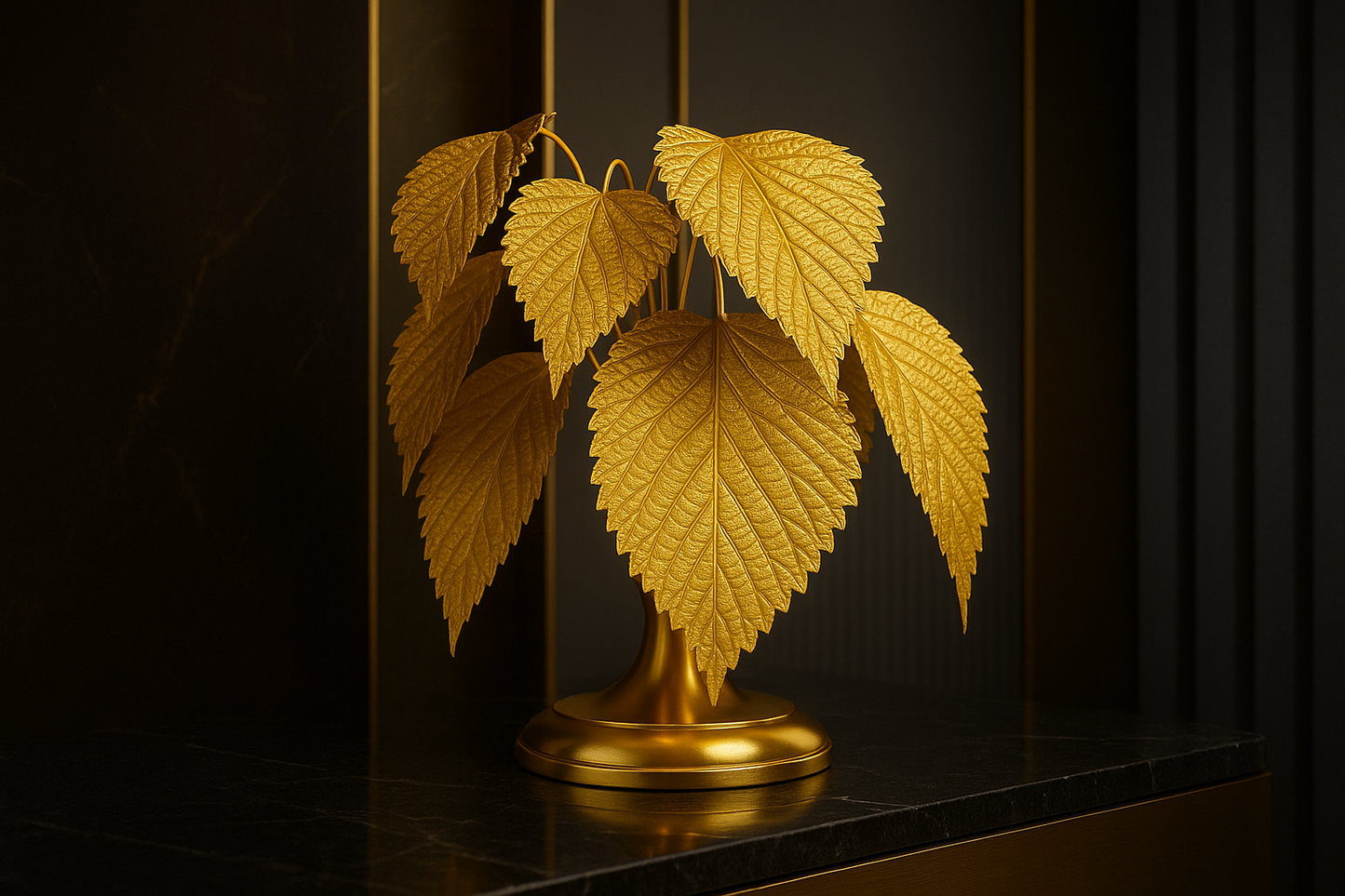 The Gilded Touch: Handcrafted Leaf Masterpiece